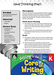 Writing Lesson: Ideas Thinking Chart Level K