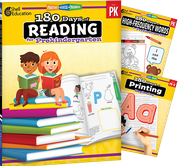 180 Days™: Reading, High-Frequency Words, & Printing Grade PK: 3-Book Set