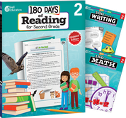 180 Days™: Reading, Writing and Math for Grade 2: 3-Book Set