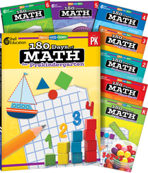 180 Days™: Math PK-6: 8-Book Set