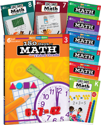 180 Days™: Math for Grades K-8:  9-Book Set