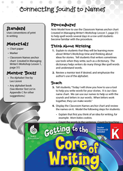 Writing Lesson: Connecting Sounds to Names Level K