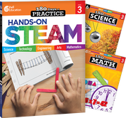 180 Days™: STEAM, Science, & Math Grade 3: 3-Book Set