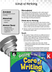 Writing Lesson: Kinds of Writing Level K