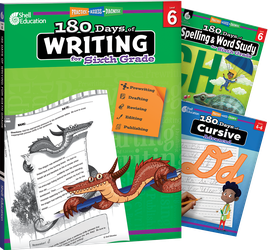 180 Days™: Writing, Spelling, & Cursive Grade 6: 3-Book Set