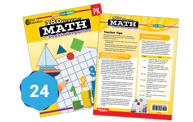 180 Days™: Math for Prekindergarten 24-Book Set