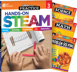 180 Days™: STEAM, Science, Math, & Problem Solving Grade 3: 4-Book Set