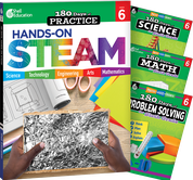 180 Days™: STEAM, Science, Math, & Problem Solving Grade 6: 4-Book Set